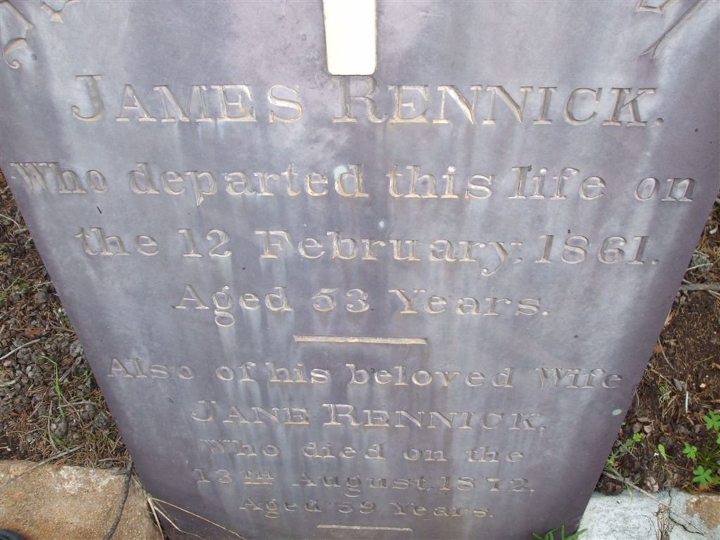 RENNICK James -1861 &amp;  Jane  -1972