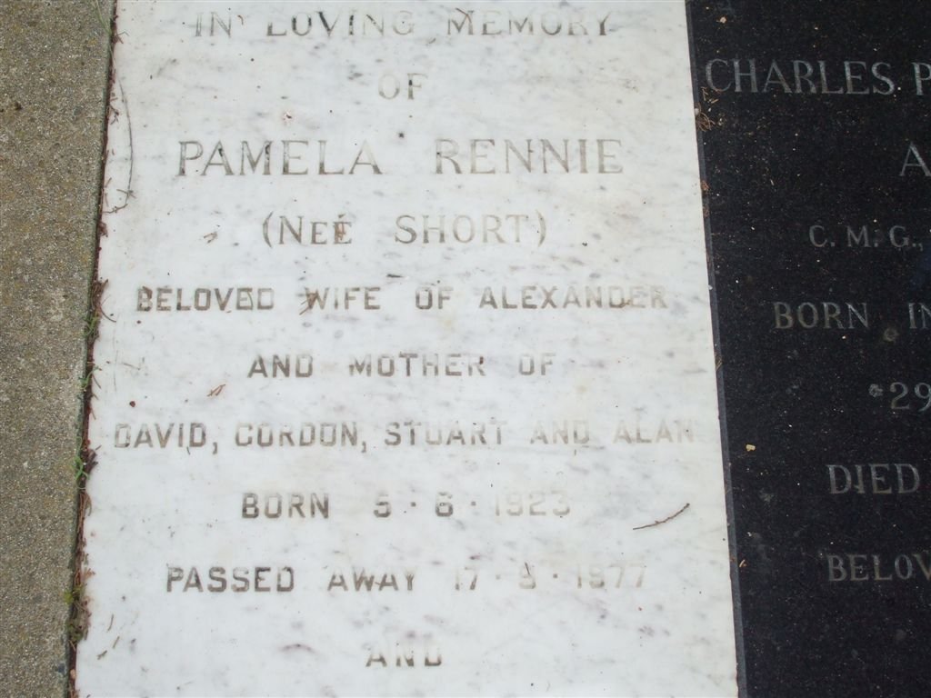RENNIE Pamela nee  SHORT 1923-1977