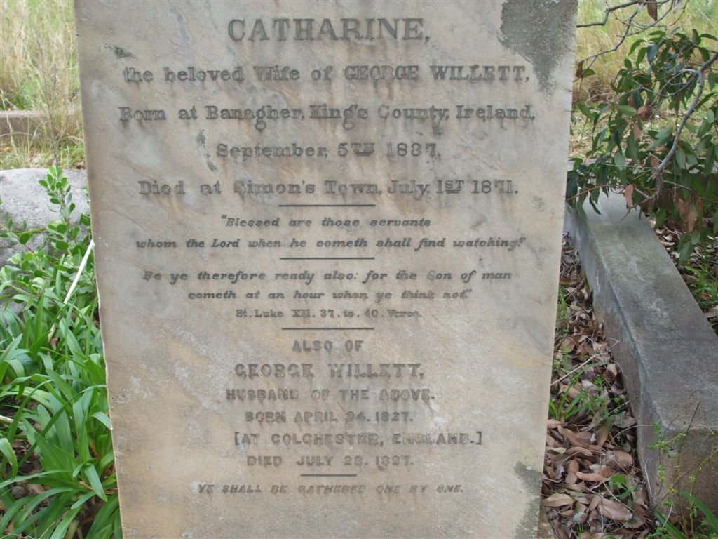 WILLETT George 1827-1927 &amp; Catharine 1837-1871