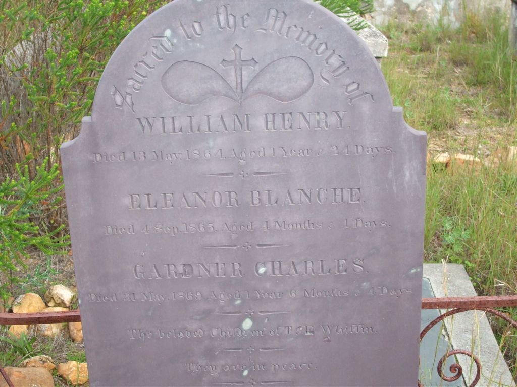 WHIFFEN William Henry -1864 :: WHIFFEN Eleanor Blanche -1865 :: WHIFFEN Gardner Charles -1869
