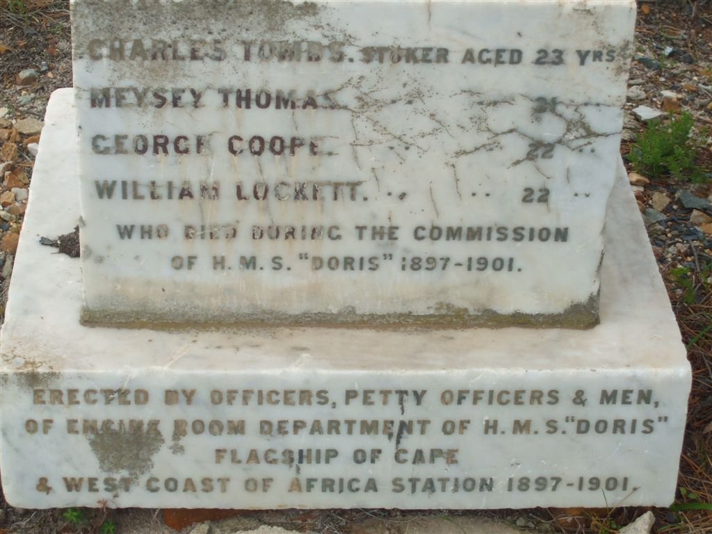 1. Memorial for stokers who died during the commission of H.M.S. DORIS 1897-1901