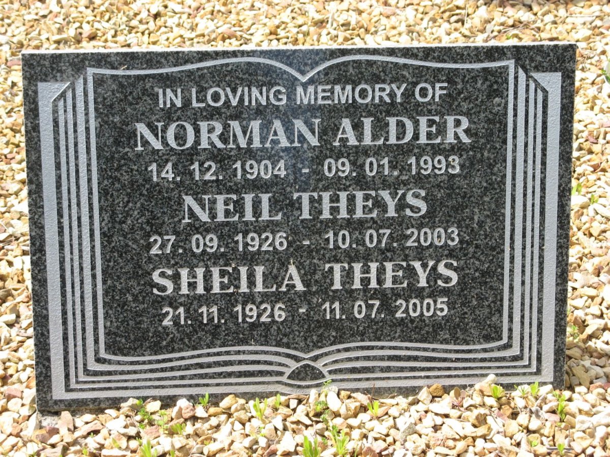 ALDER Norman 1904-1993 :: THEYS Neil 1926-2003 :: THEYS Sheila 1926-2005