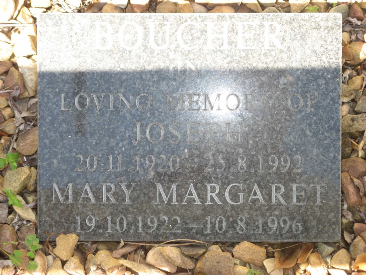 BOUCHER Joseph 1920-1992 &amp; Mary Margaret 1922-1996