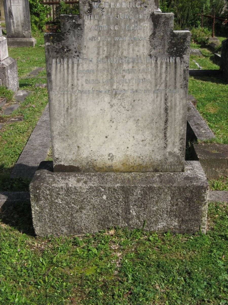 BRADING W. -1891 &amp; Elizabeth Hendriena 18?4-1898