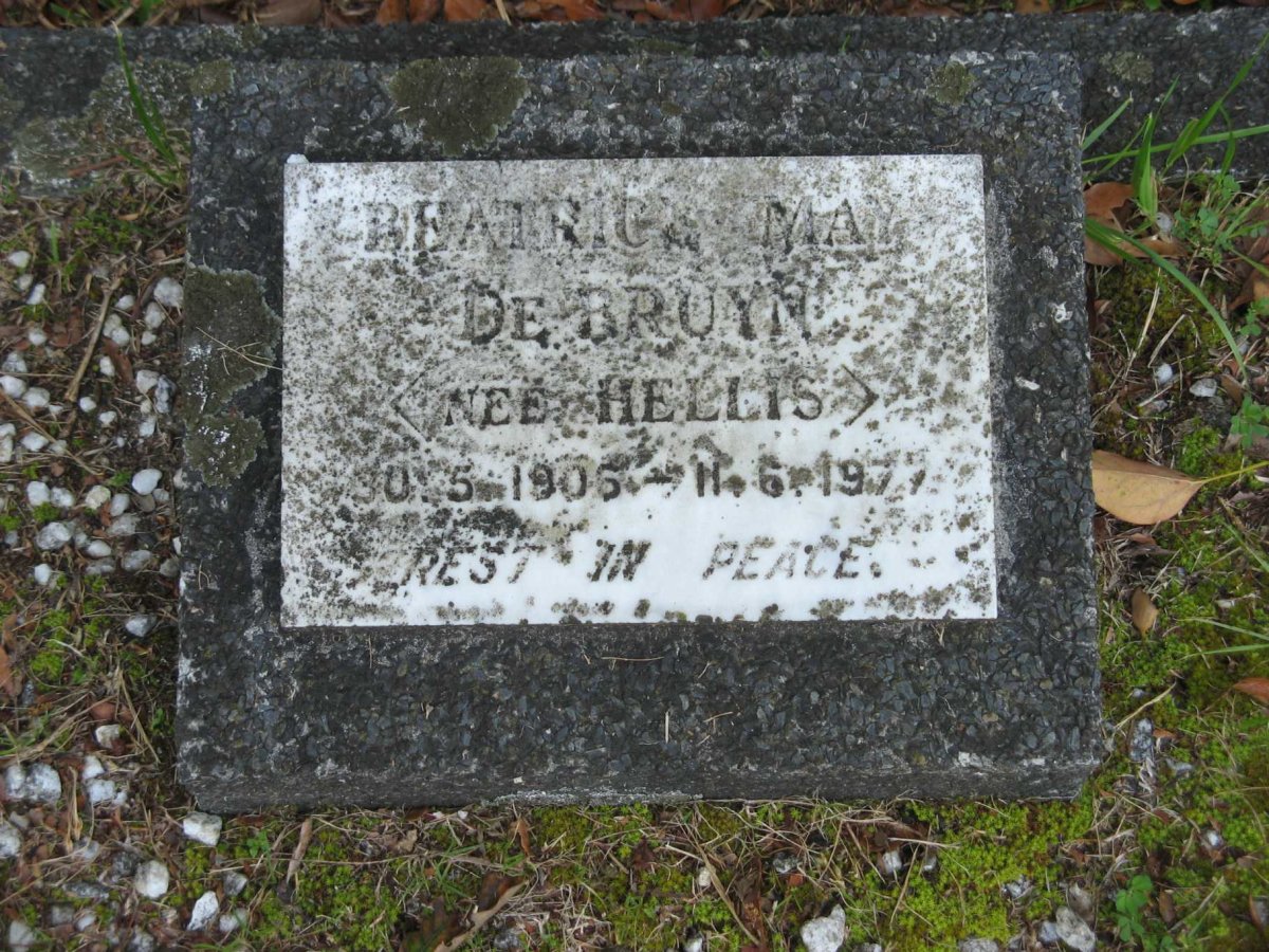 BRUYN Beatrice May, de nee HELLIS 1906-1977