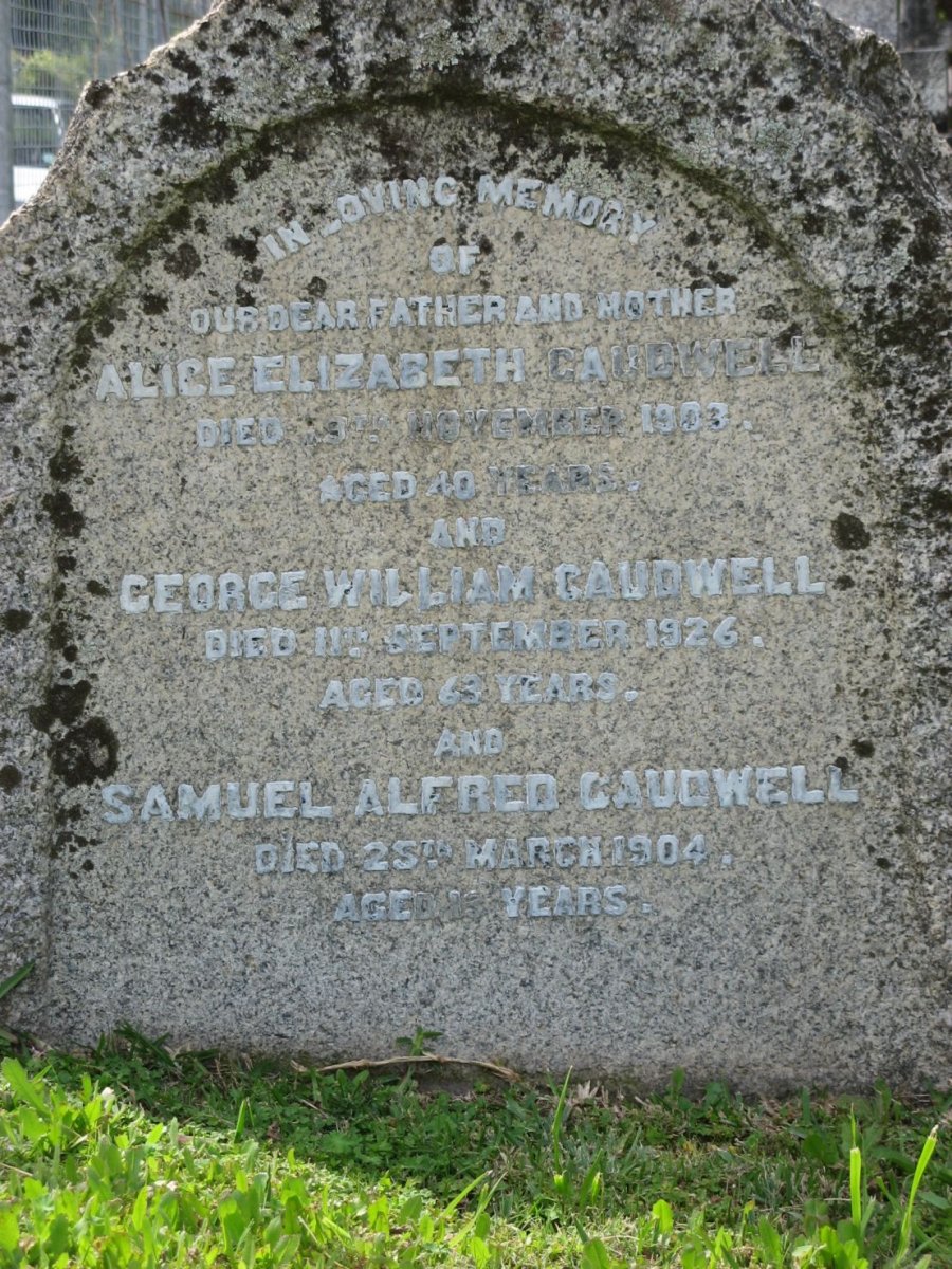 CAUDWELL George William -1926 &amp; Alice Elizabeth -1903 :: CAUDWELL Samuel Alfred -1904