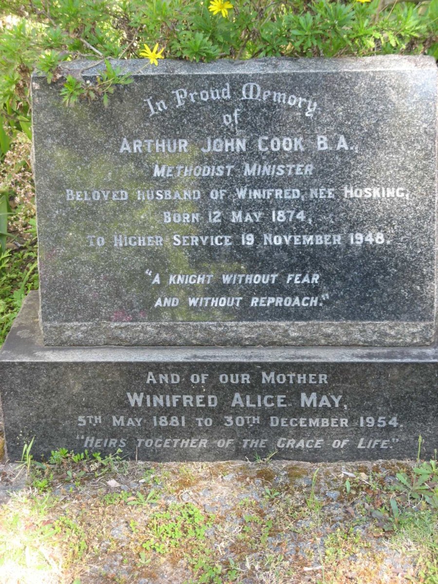 COOK Arthur John 1874-1948 &amp; Winifred Alice May HOSKING 1881-1954