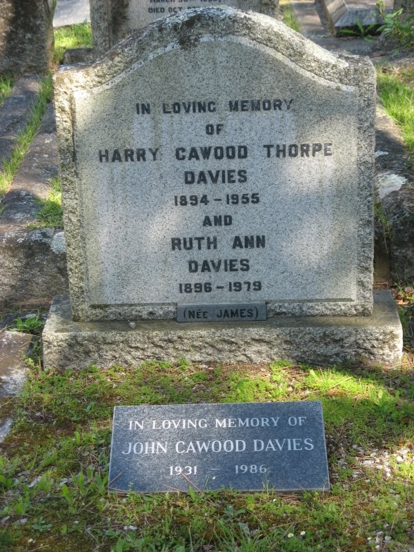 DAVIES Harry Cawood Thorpe 1894-1955 &amp; Ruth Ann JAMES 1896-1979 :: DAVIES John Cawood 1931-1986