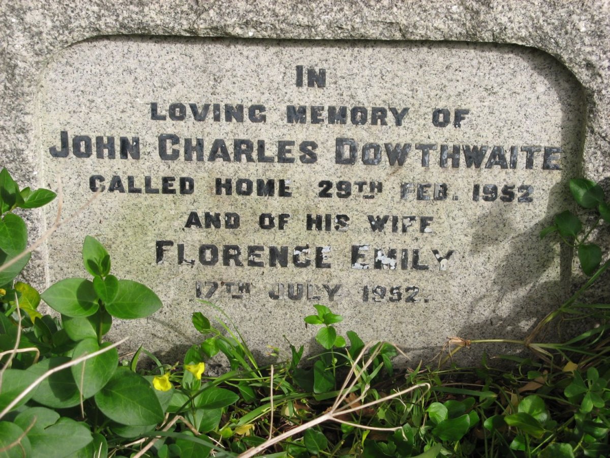 DOWTHWAITE John Charles -1952 &amp; Florence Emily -1952