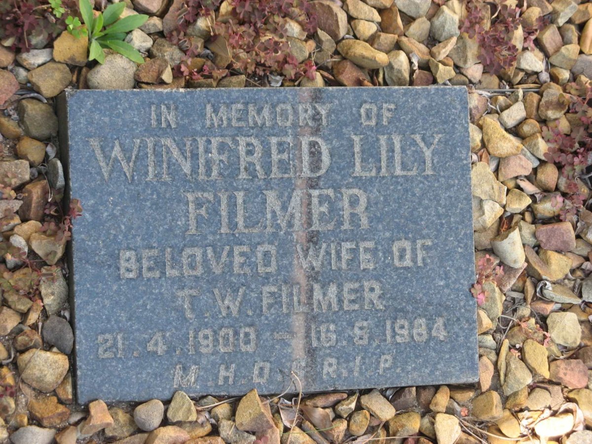 FILMER Winifred Lily 1900-1984