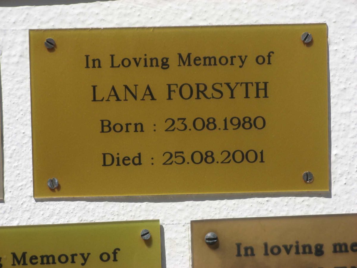 FORSYTH Lana 1980-2001
