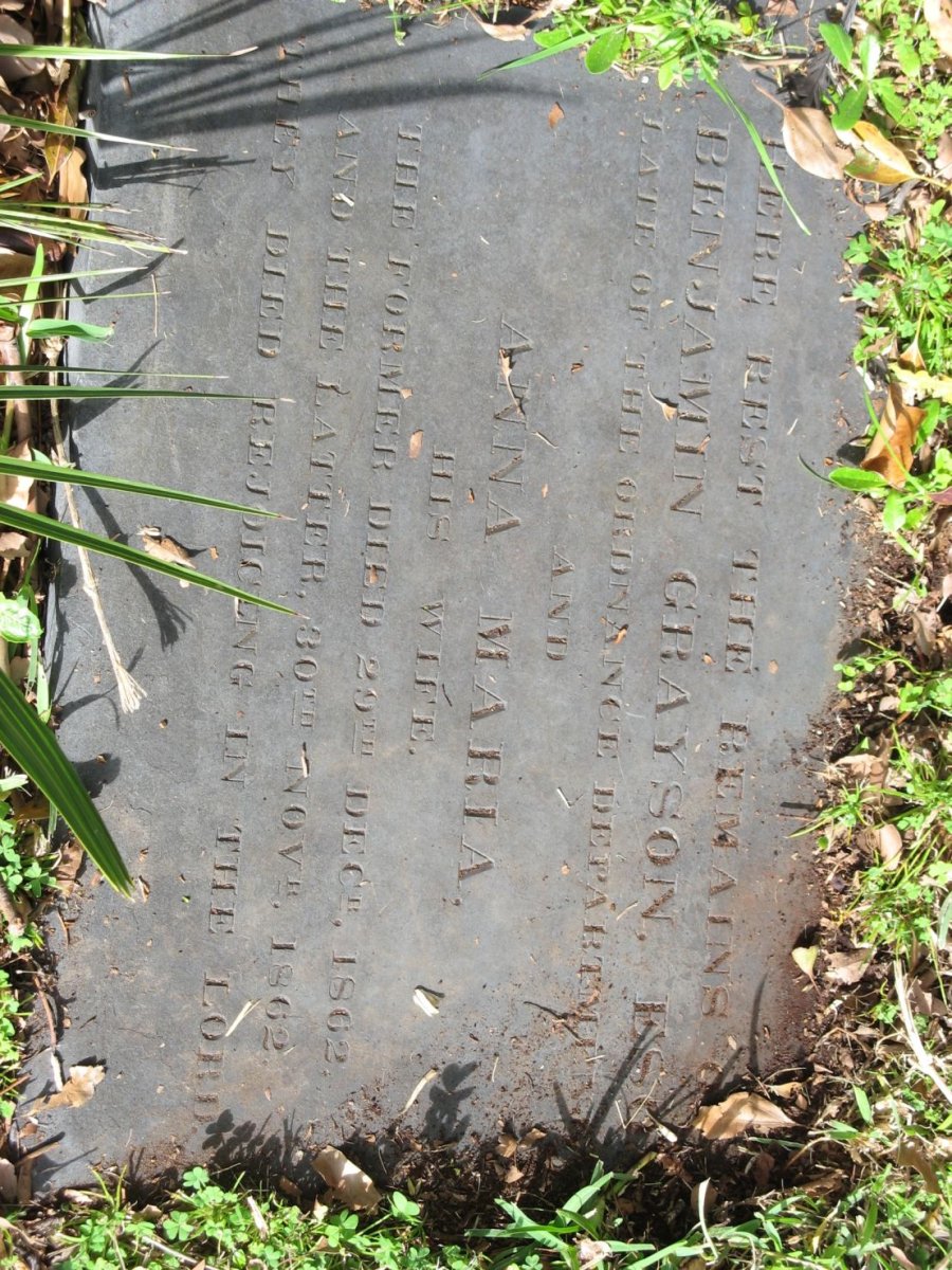 GRAYSON Benjamin -1862 &amp; Anna Maria -1862