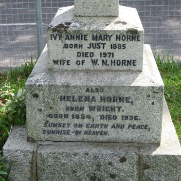 HORNE Helena nee WRIGHT 1854-1936 :: HORNE Ivy Annie Mary 1885-1971