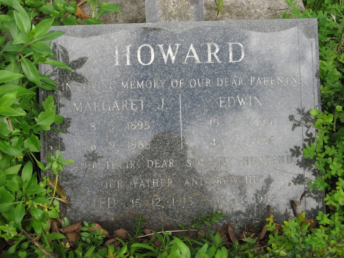 HOWARD Edwin 1894-1986 &amp; Margaret J. 1895-1985