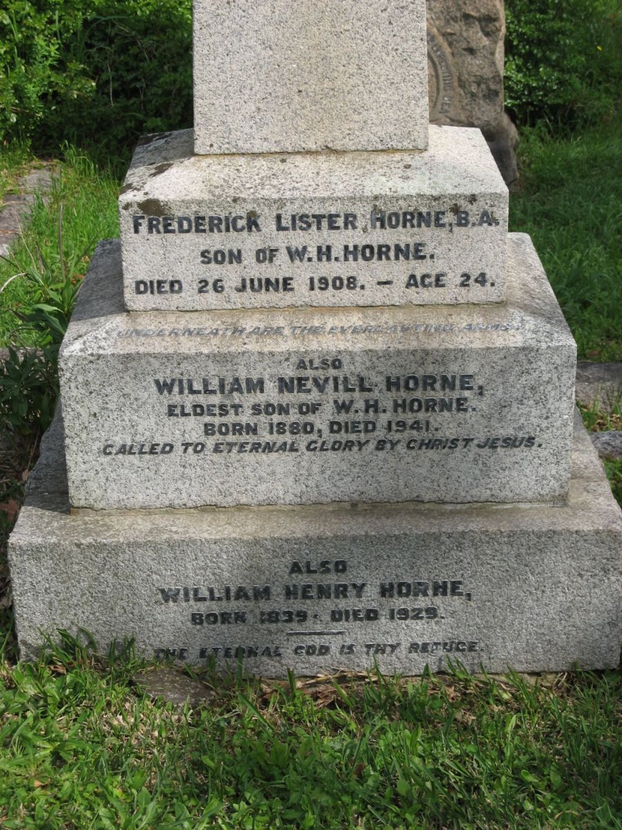 HORNE William Henry 1839-1929 :: HORNE William Nevill 1880-1941 :: HORNE Frederick Lister -1908