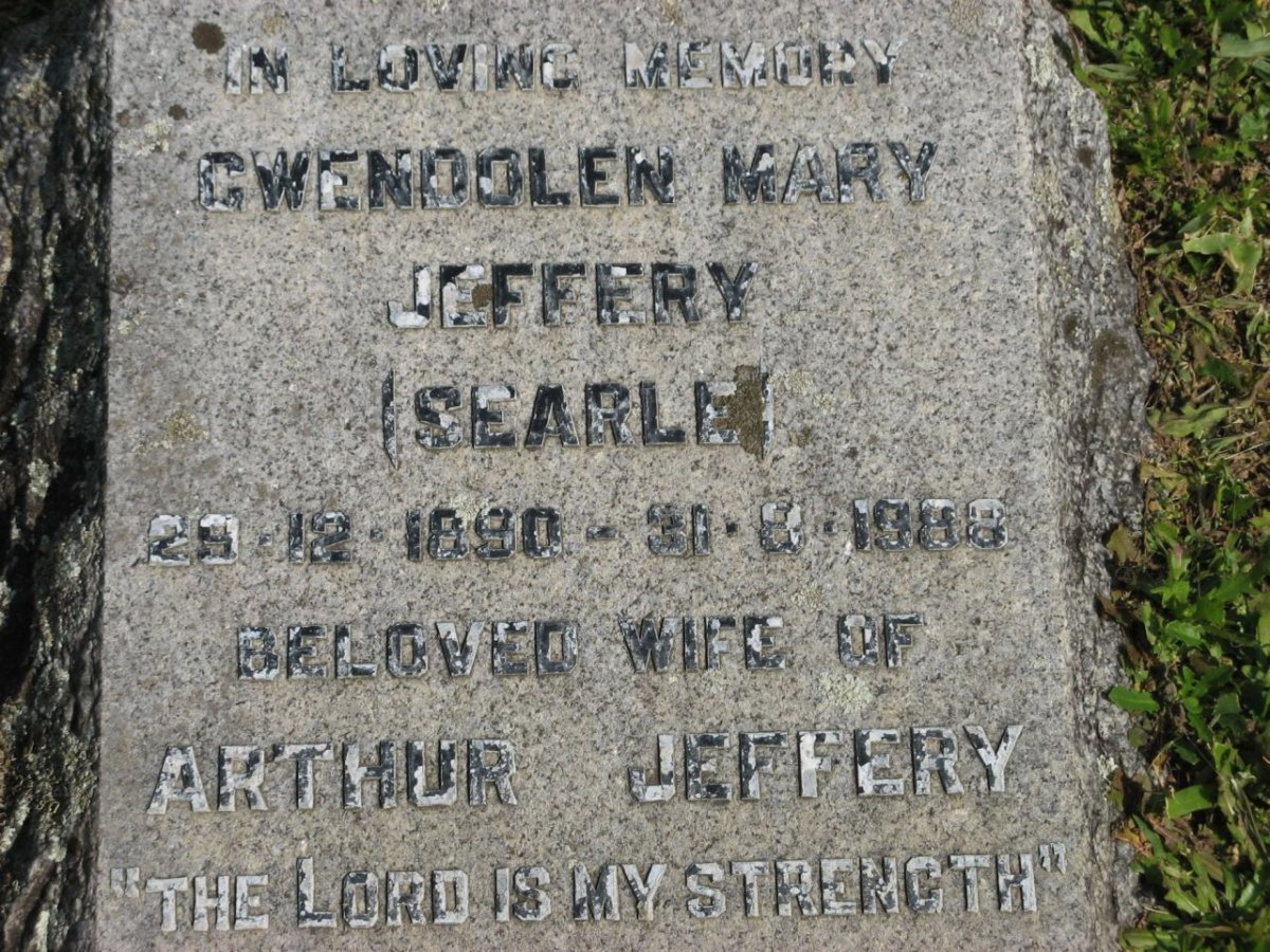JEFFERY Gwendolen Mary nee SEARLE 1890-1988