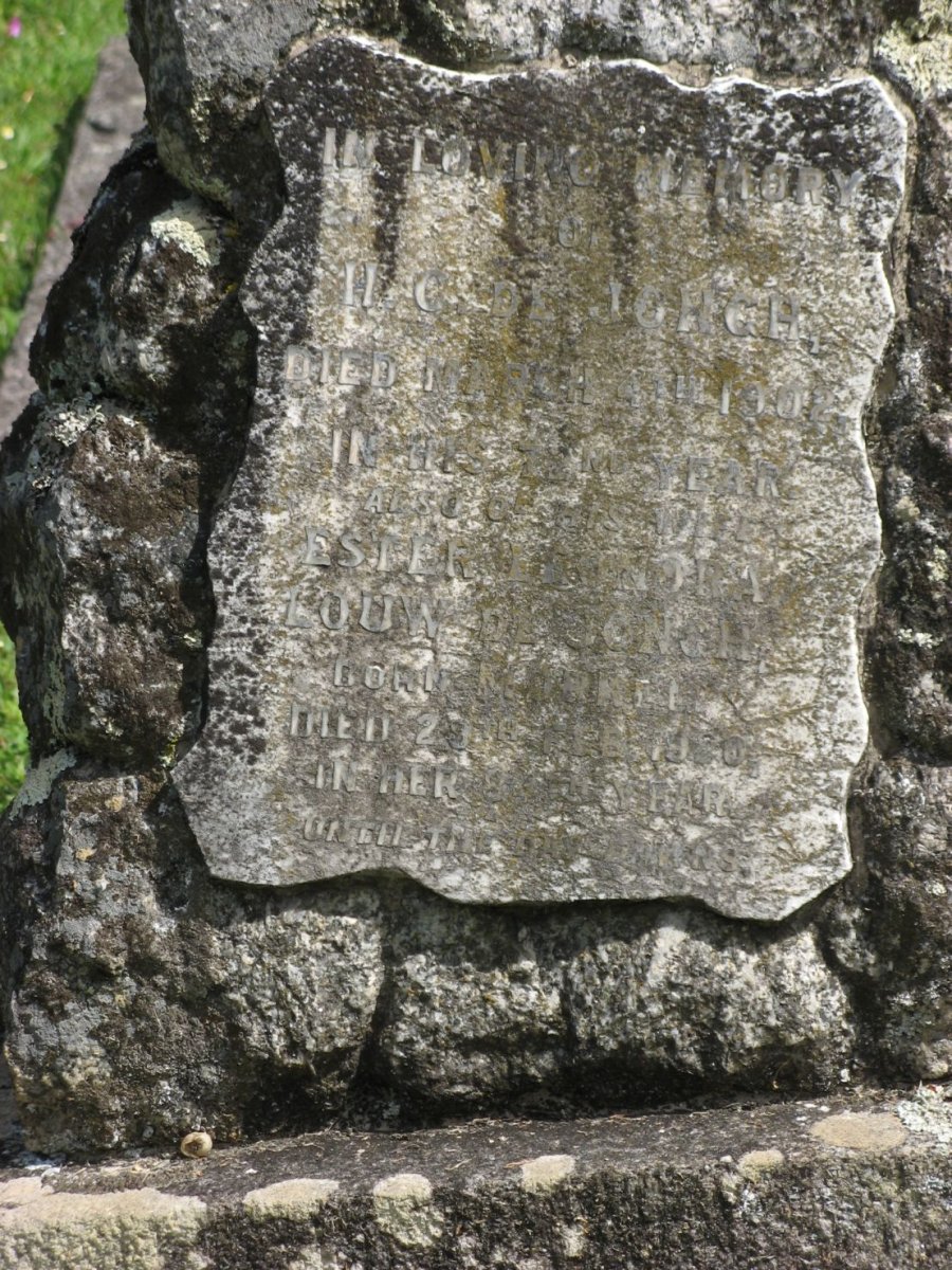 JONGH H.C., de -1902 &amp; Esther Leonora Louw MORKEL  -1920