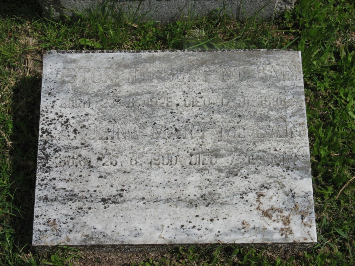 McBAIN Caroline Mary 1900-1990 :: McBAIN Victor Herbert 1926-1988