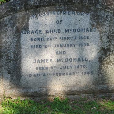 McDONALD James 1870-1945 &amp; Grace Auld 1868-1930
