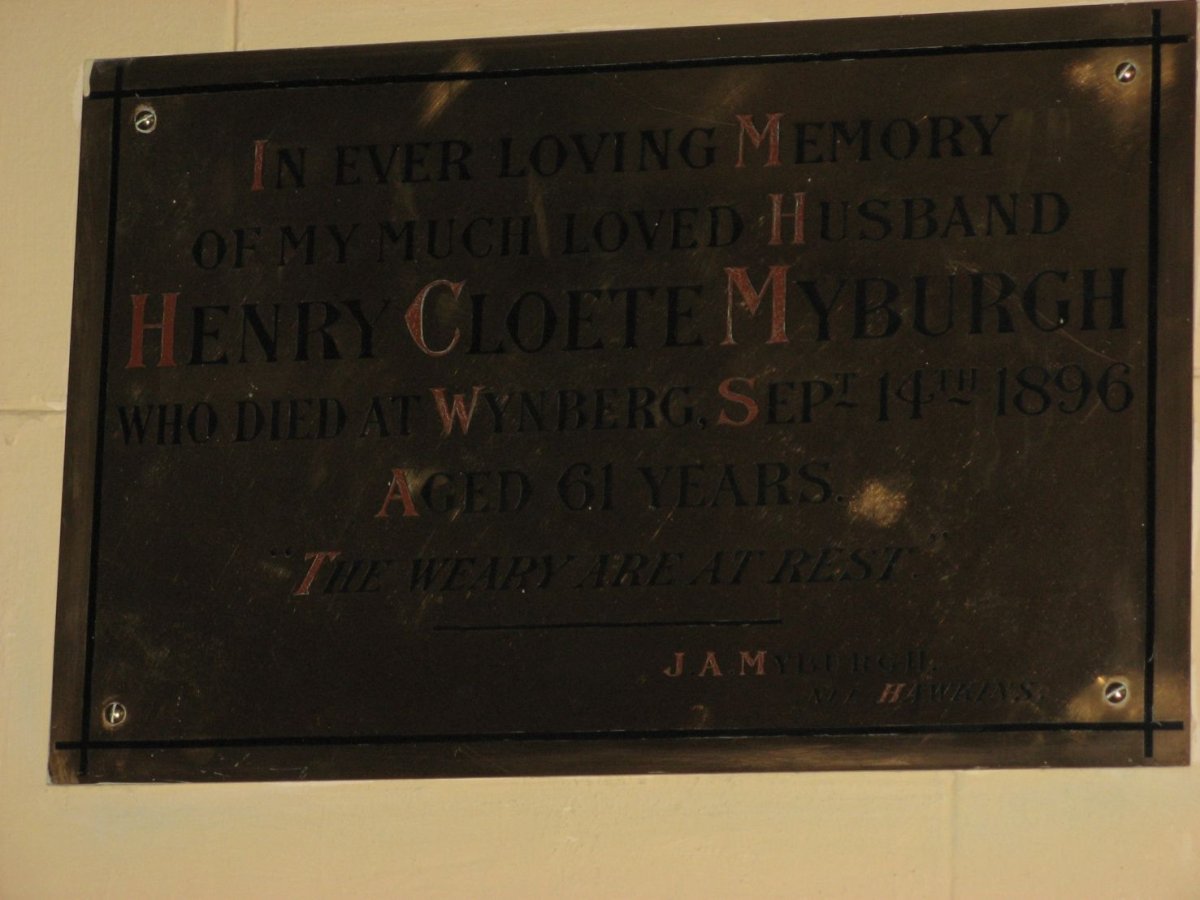 MYBURGH Henry Cloete -1896