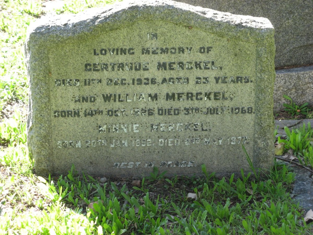 MERCKEL Gertrude -1936 :: MERCKEL William 1886-1968 :: MERCKEL Minnie 1892-1977
