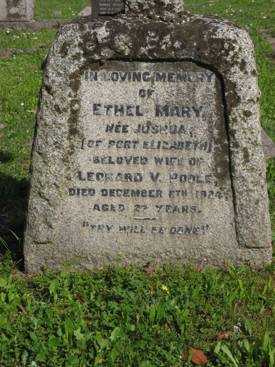 POOLE Ethel Mary nee JOSHUA -1924