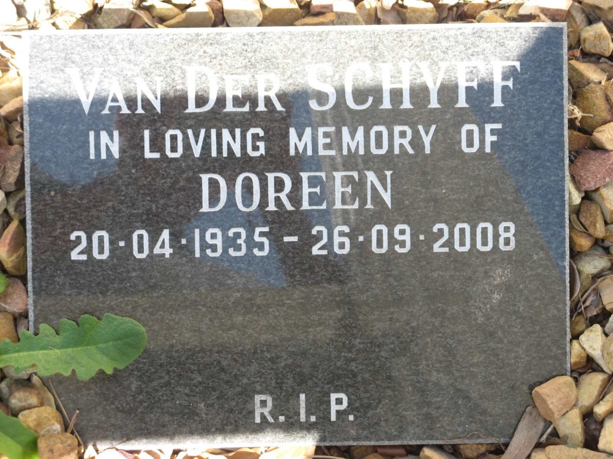 SCHYFF Doreen, van der 1935-2008