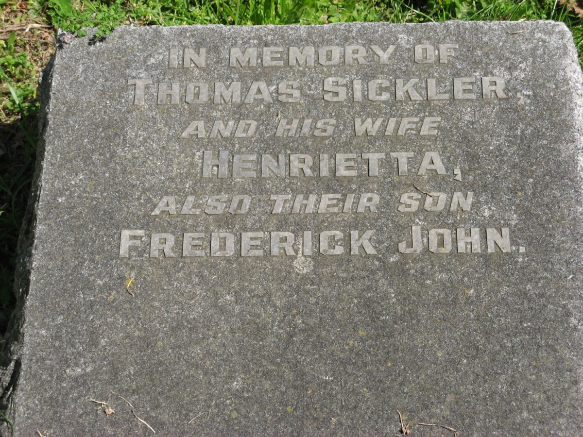 SICKLER Thomas Thomas &amp; Henrietta :: SICKLER Frederick John