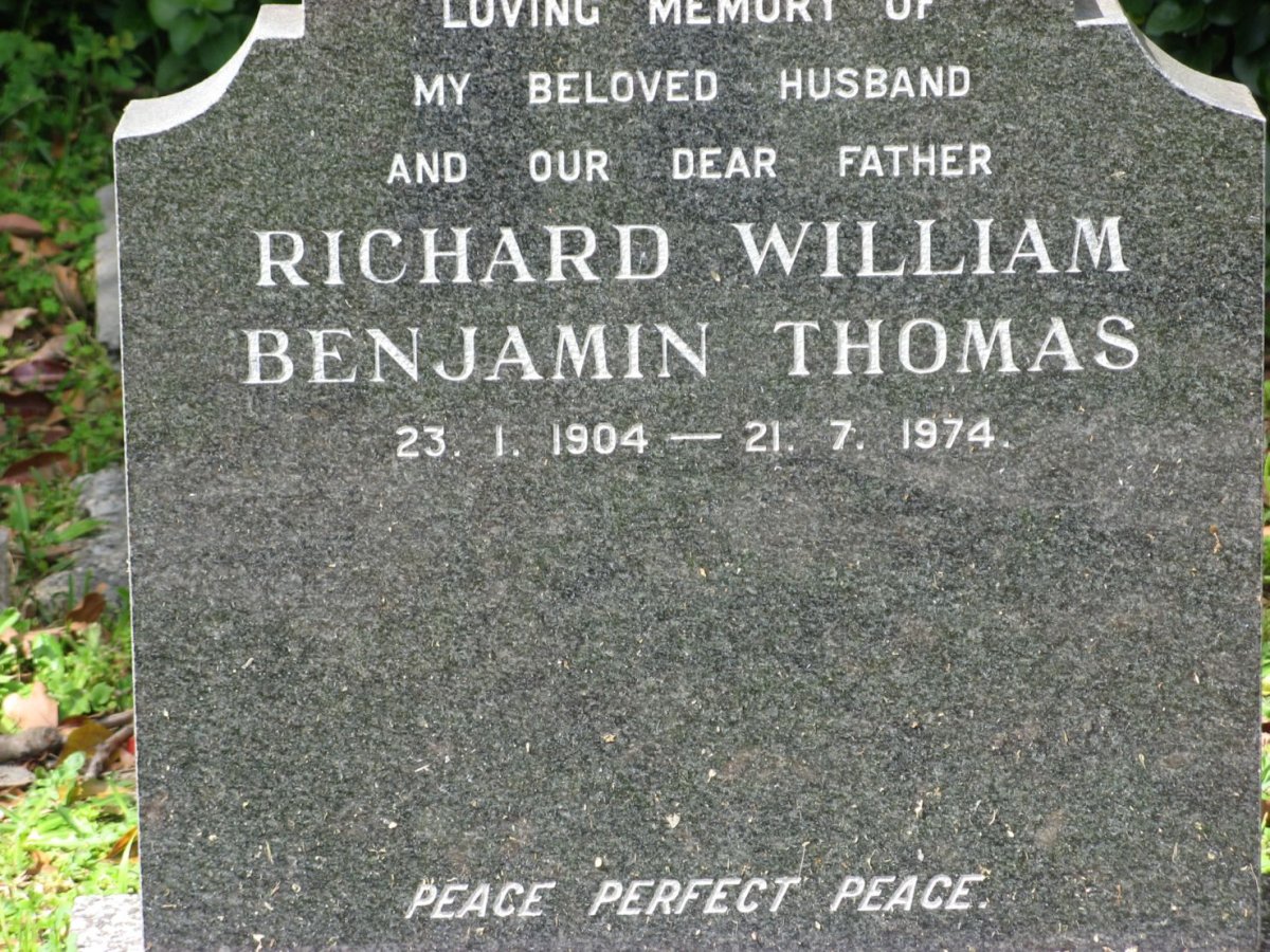 THOMAS Richard William Benjamin 1904-1974