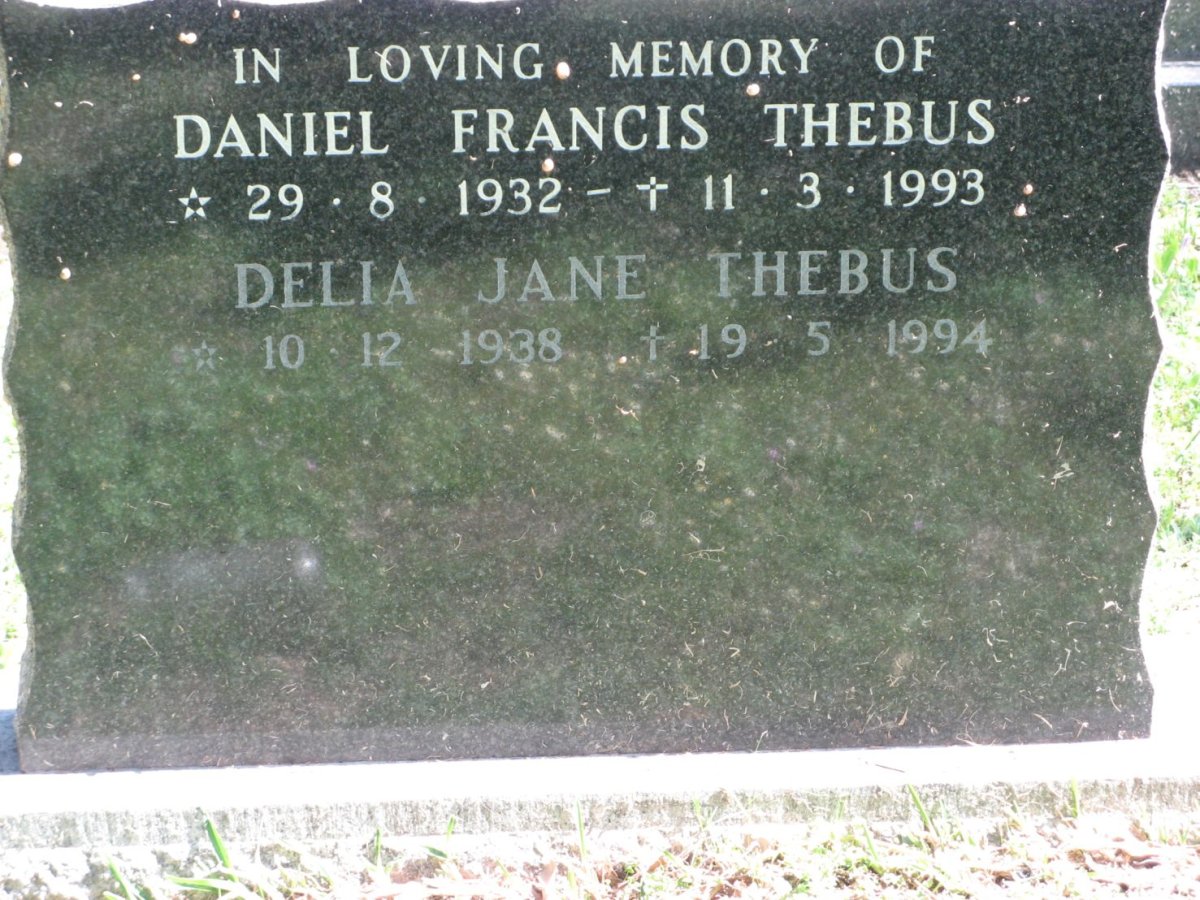 THEBUS Daniel Francis 1932-1993 &amp; Delia Jane 1938-1994