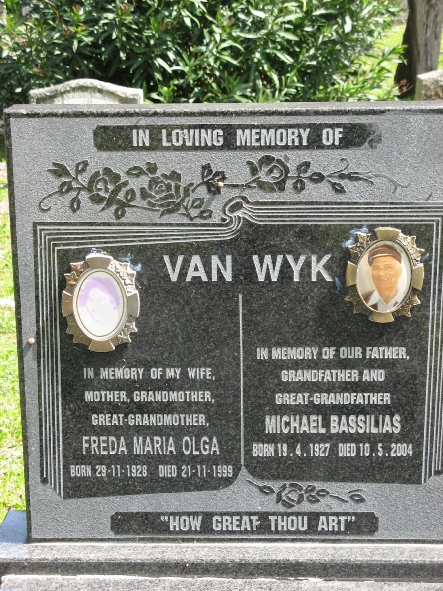 WYK Michael Bassilias, van 1927-2004 &amp; Freda Maria Olga 1928-1999