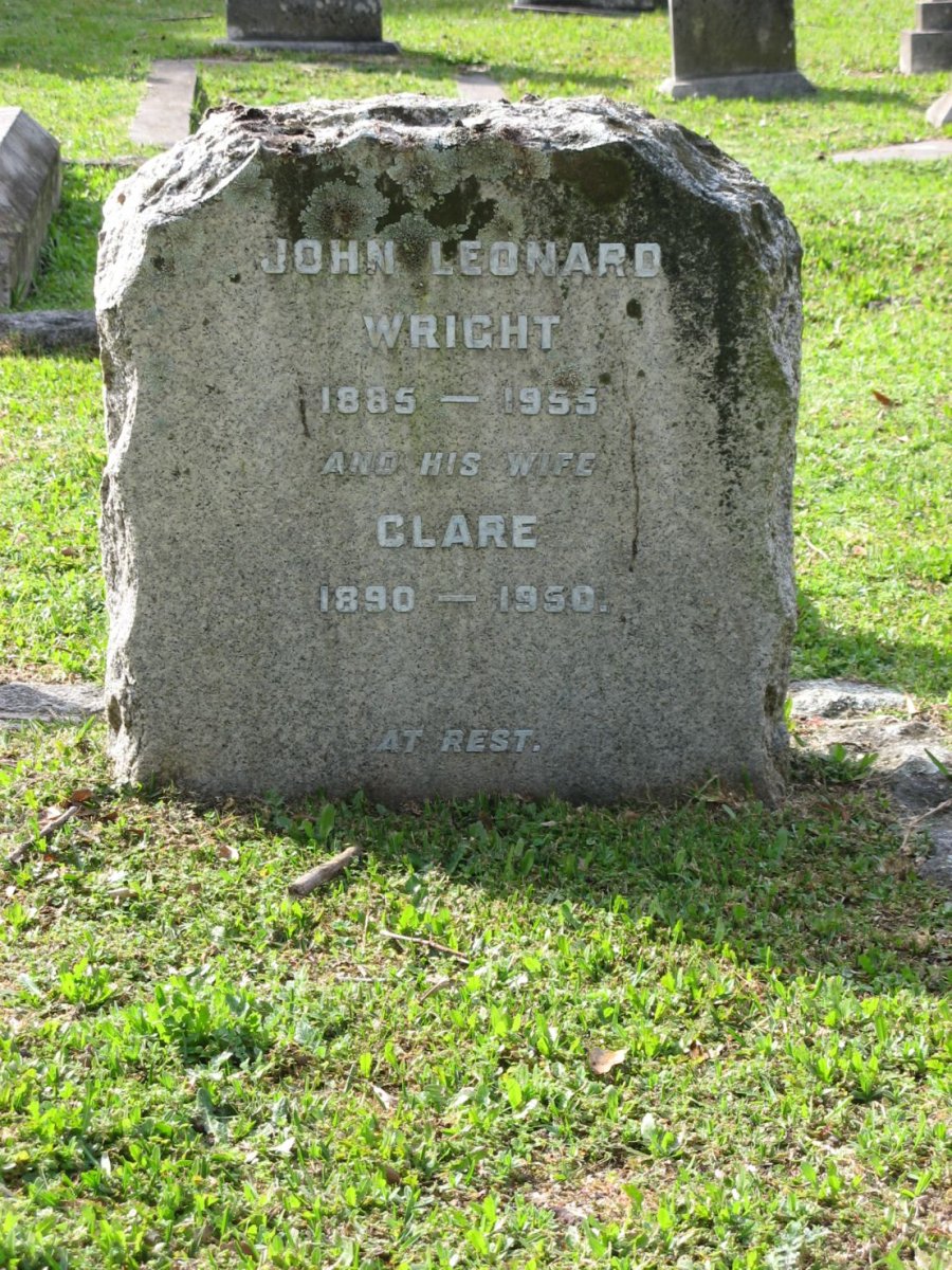 WRIGHT John Leonard 1885-1955 &amp; Clare 1890-1950