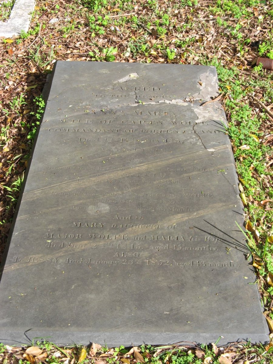 WOLFE Anna Maria -1857 :: WOLFE Elizabeth -1837 :: WOLFE Henry Thomas -1839 :: WOLFE Mary -1845 :: WOLFE Jessy -1852