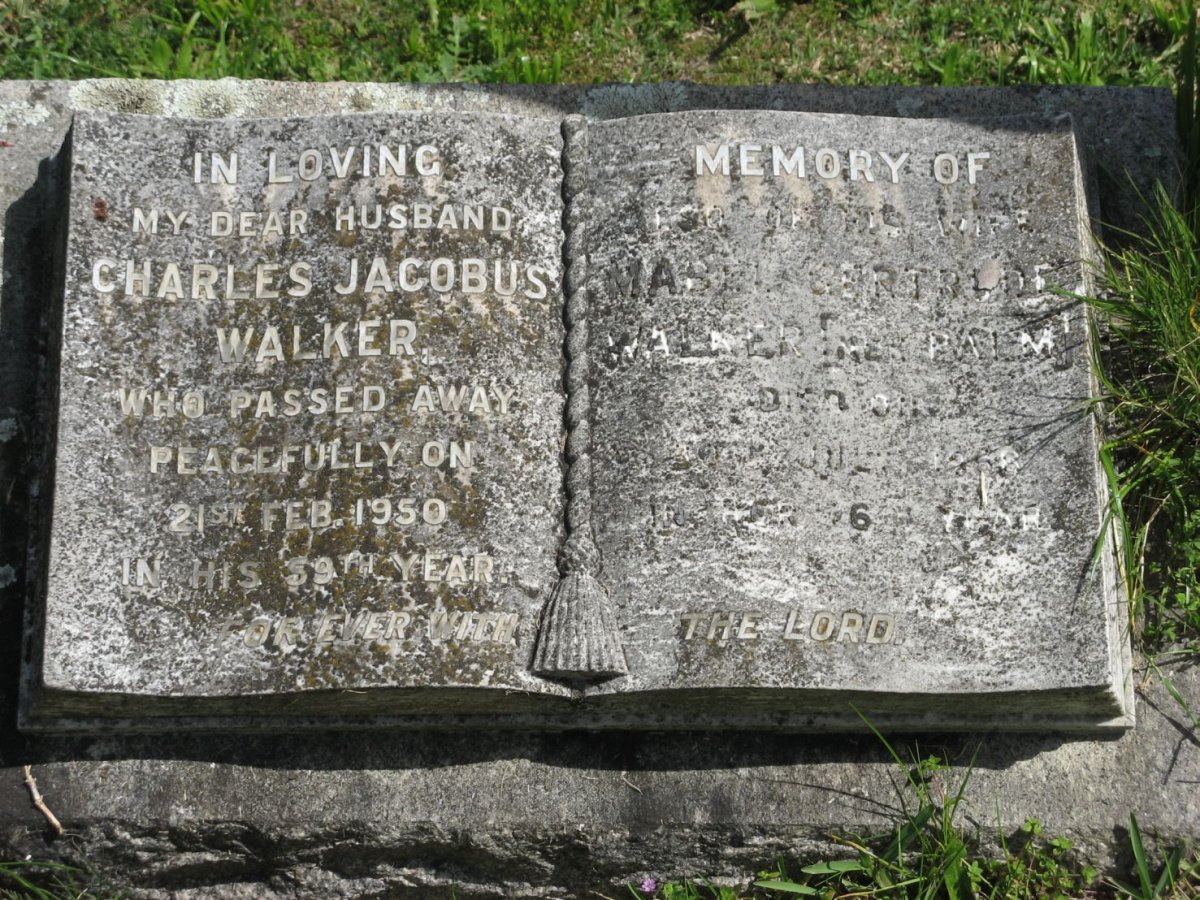 WALKER Charles Jacobus -1950 &amp; Masel Gertrude PALM -1968