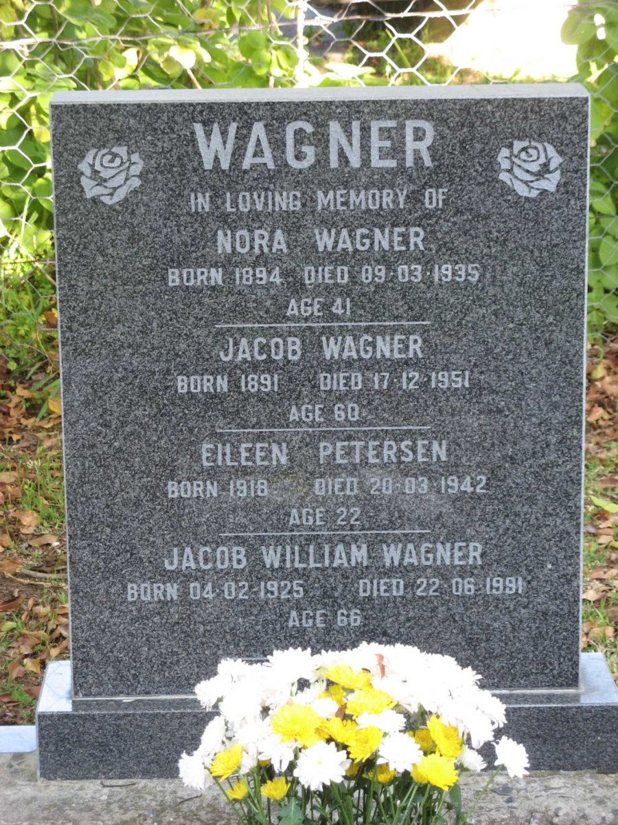 WAGNER Jacob 1891-1951 &amp; Nora 1894-1935 :: PETERSEN Eileen 1918-1942 :: WAGNER Jacob William 1925-1991  