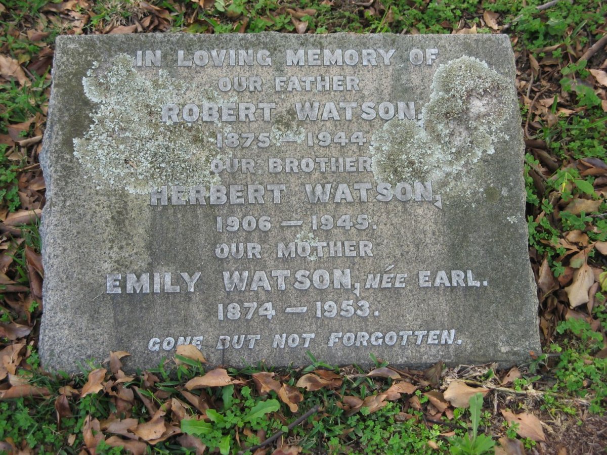 WATSON Robert 1875-1944 &amp; Emily EARL 1874-1953 :: WATSON Herbert 1906-1945