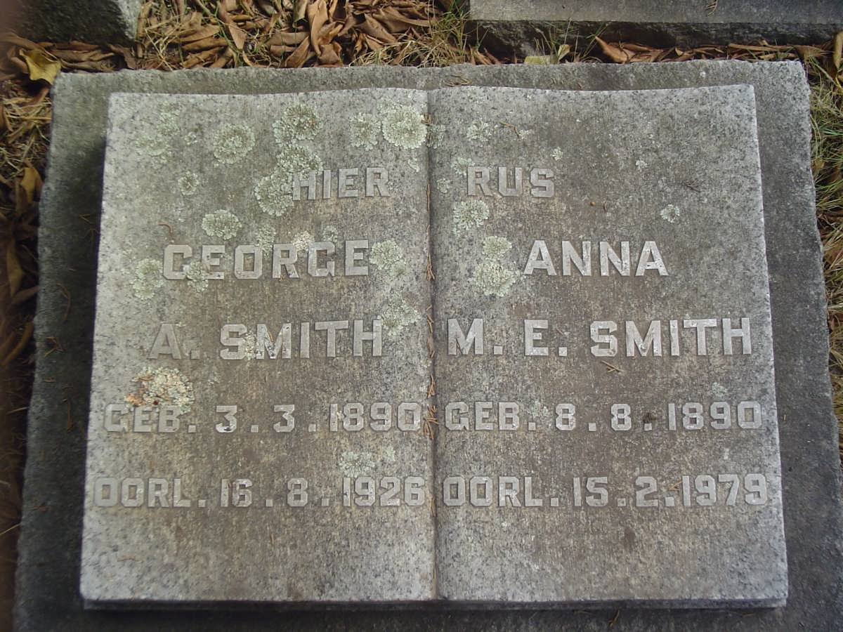 SMITH George A. 1890-1926 &amp; Anna M.E. 1890-1979