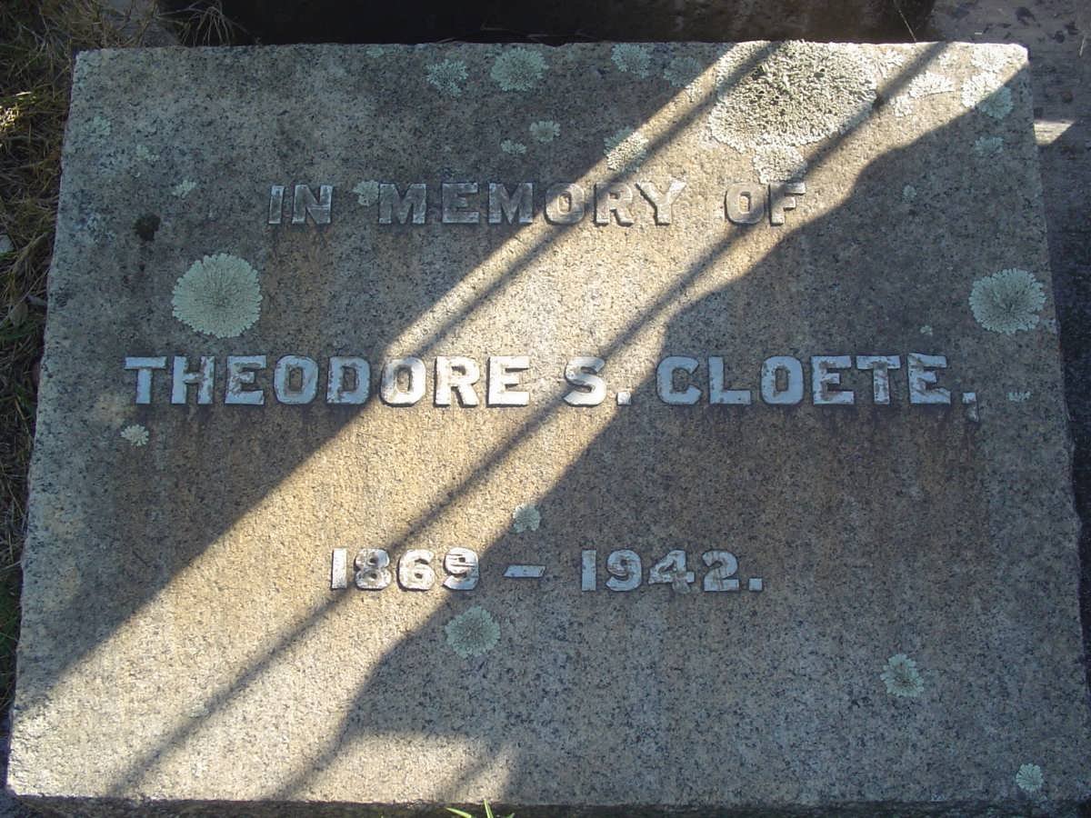 CLOETE Theodore S. 1869-1942