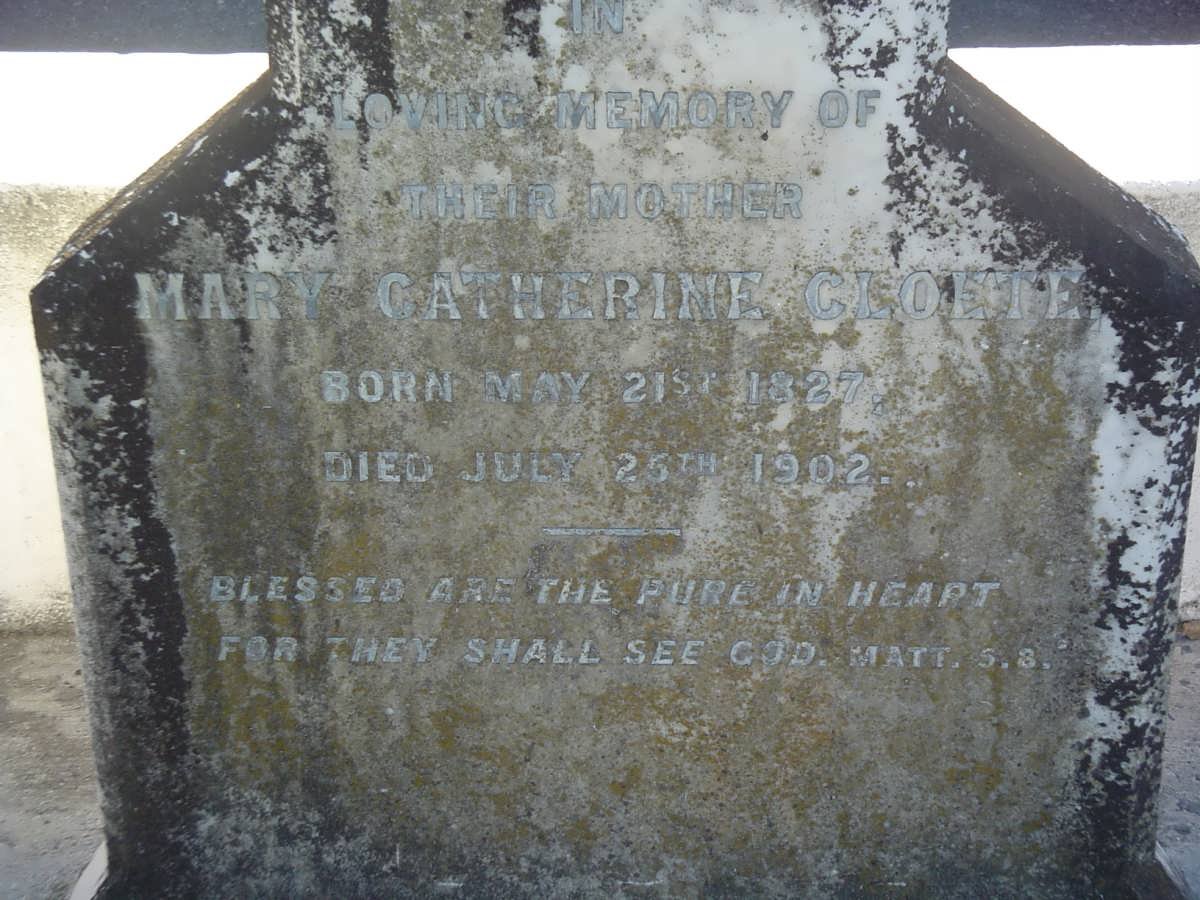 CLOETE Mary Catherine 1827-1902