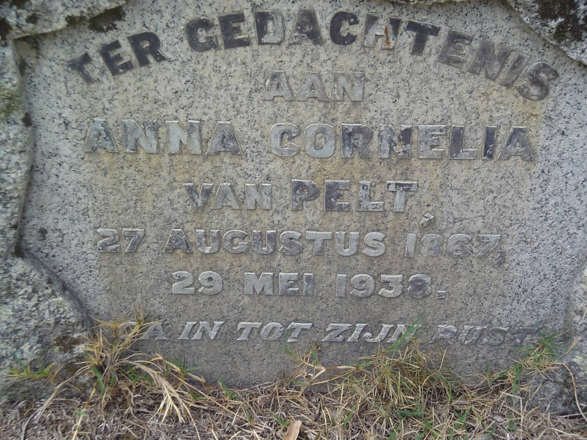 PELT Anna Cornelia, van 1867-1938