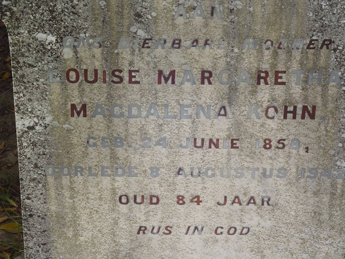 KOHN Louise Margaretha Magdalena 1858-1942