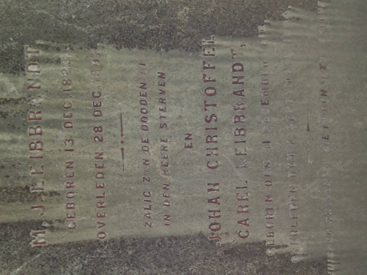 LEIBBRANDT Johan Christoffel Carel 1819-1894 &amp; M.J. 1823-1892