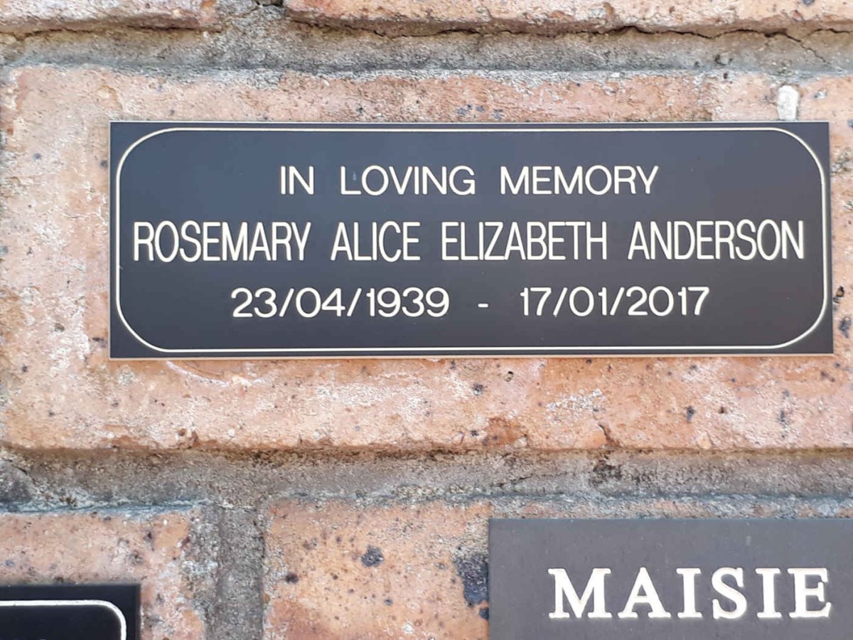 ANDERSON Rosemary Alice Elizabeth 1939-2017
