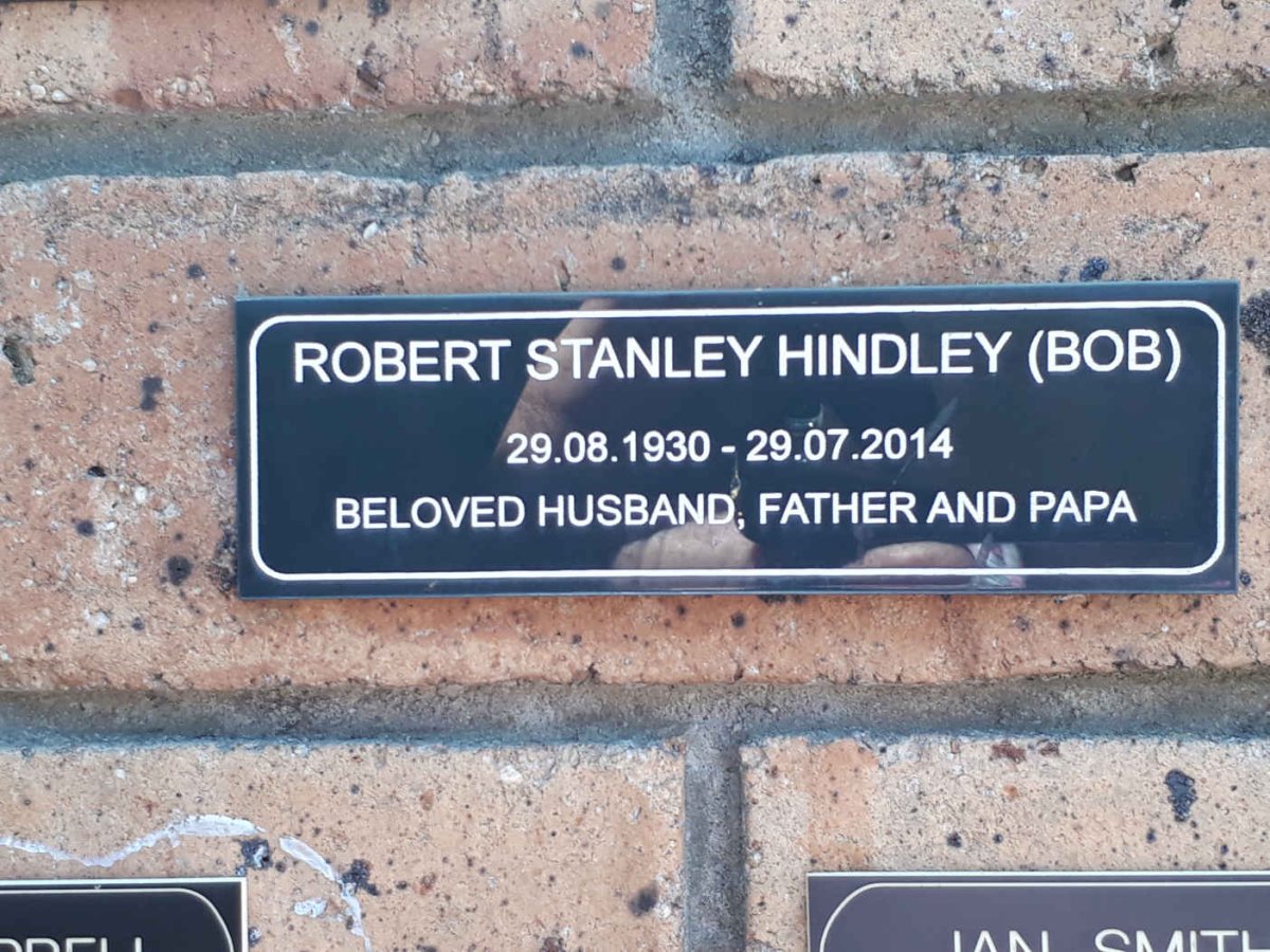 HINDLEY Robert Stanley 1930-2014