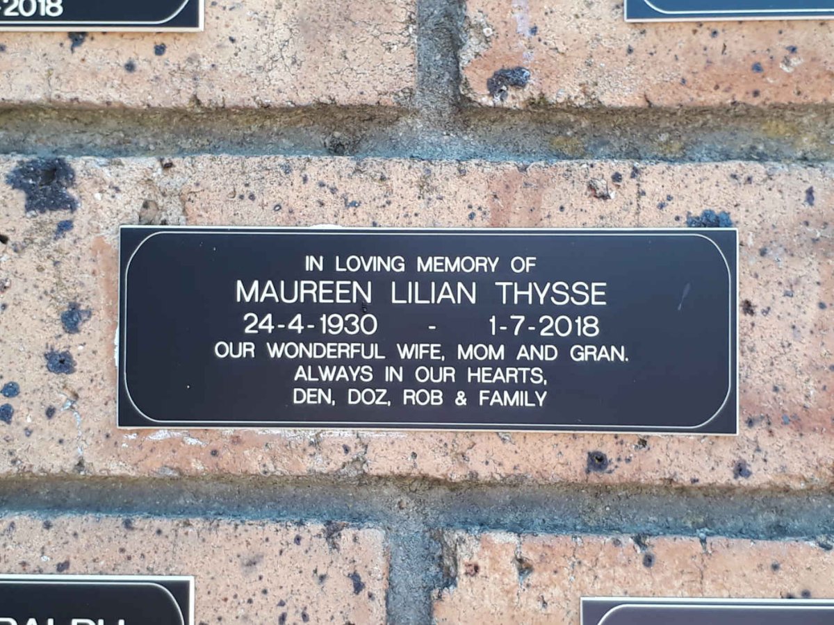 THYSSE Maureen Lilian 1930-2018