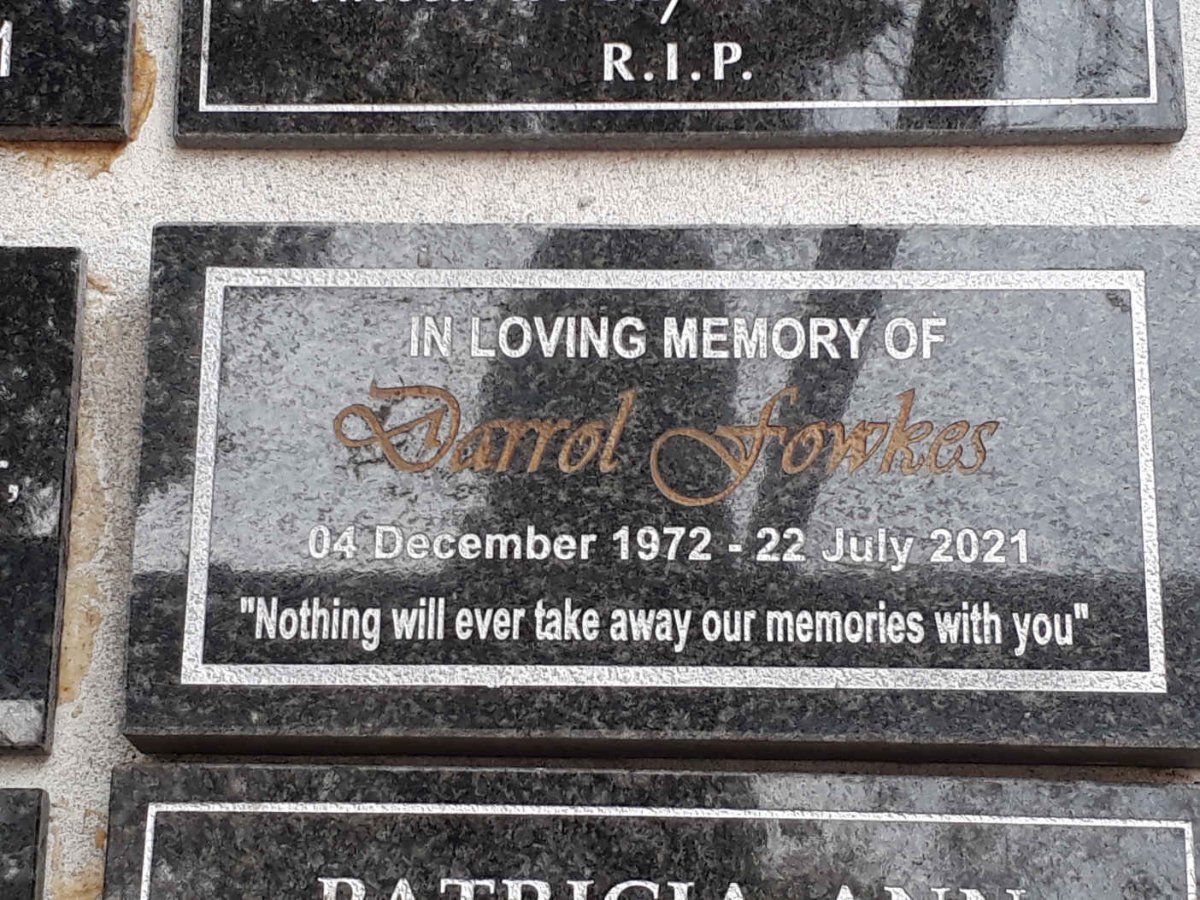 FOWKES Darrol 1972-2021