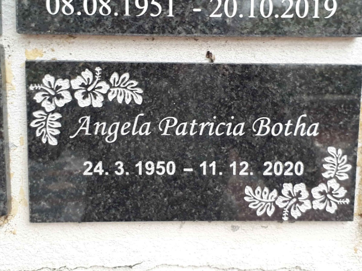 BOTHA Angela Patricia 1950-2020