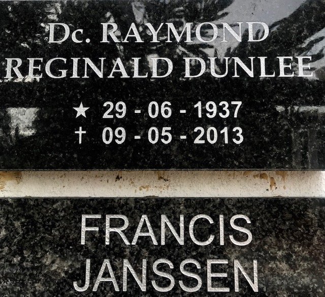 DUNLEE Raymond Reginald 1937-2013 :: JANSSEN Francis nee LUDWIG 1931-2010