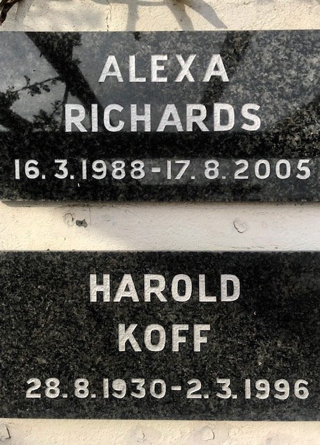 RICHARDS Alexa 1988-2005 :: KOFF Harold 1930-1996