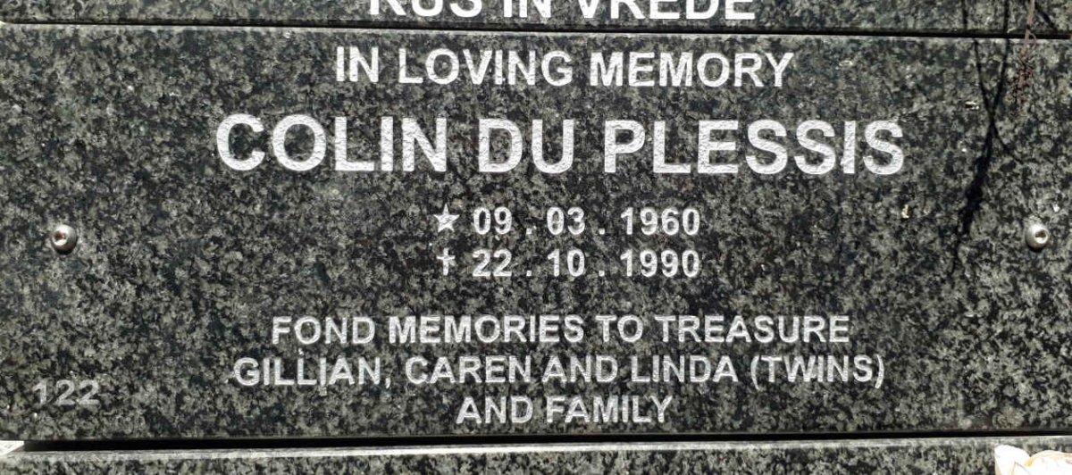 PLESSIS Colin, du 1960-1990